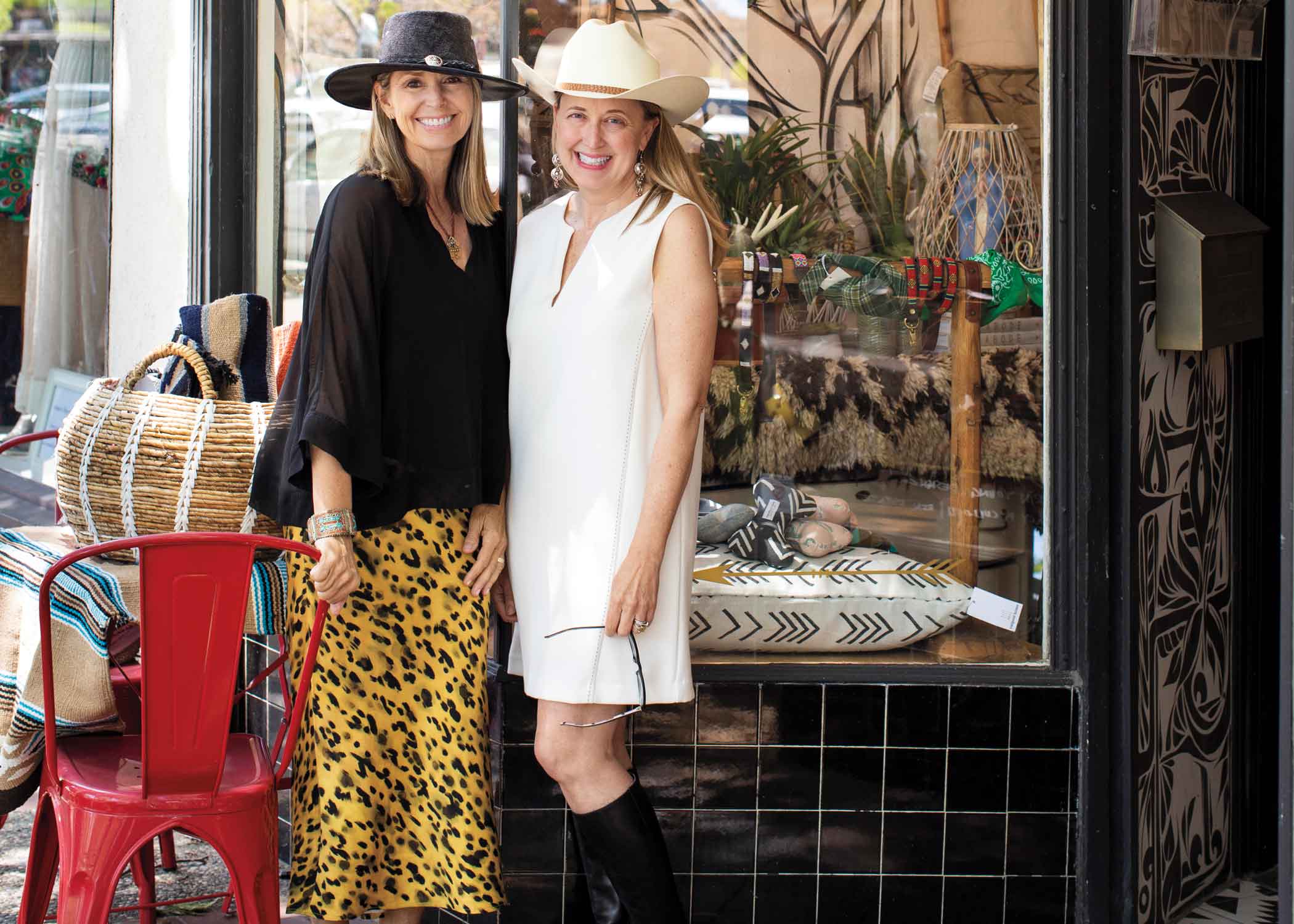 Tracy McCulloch and Karin Young outside of Outpost Home shop