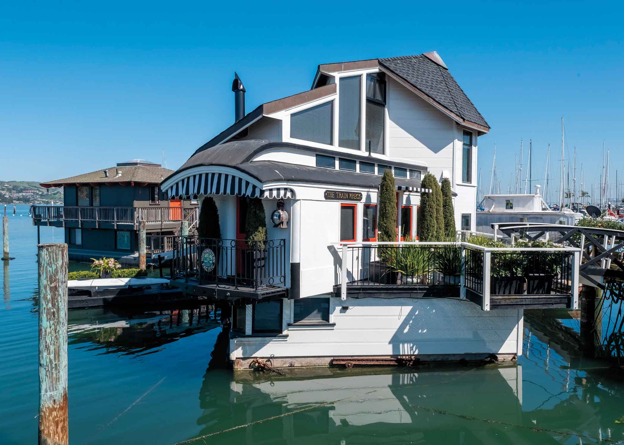 "Train Wreck" floating home in Sausalito