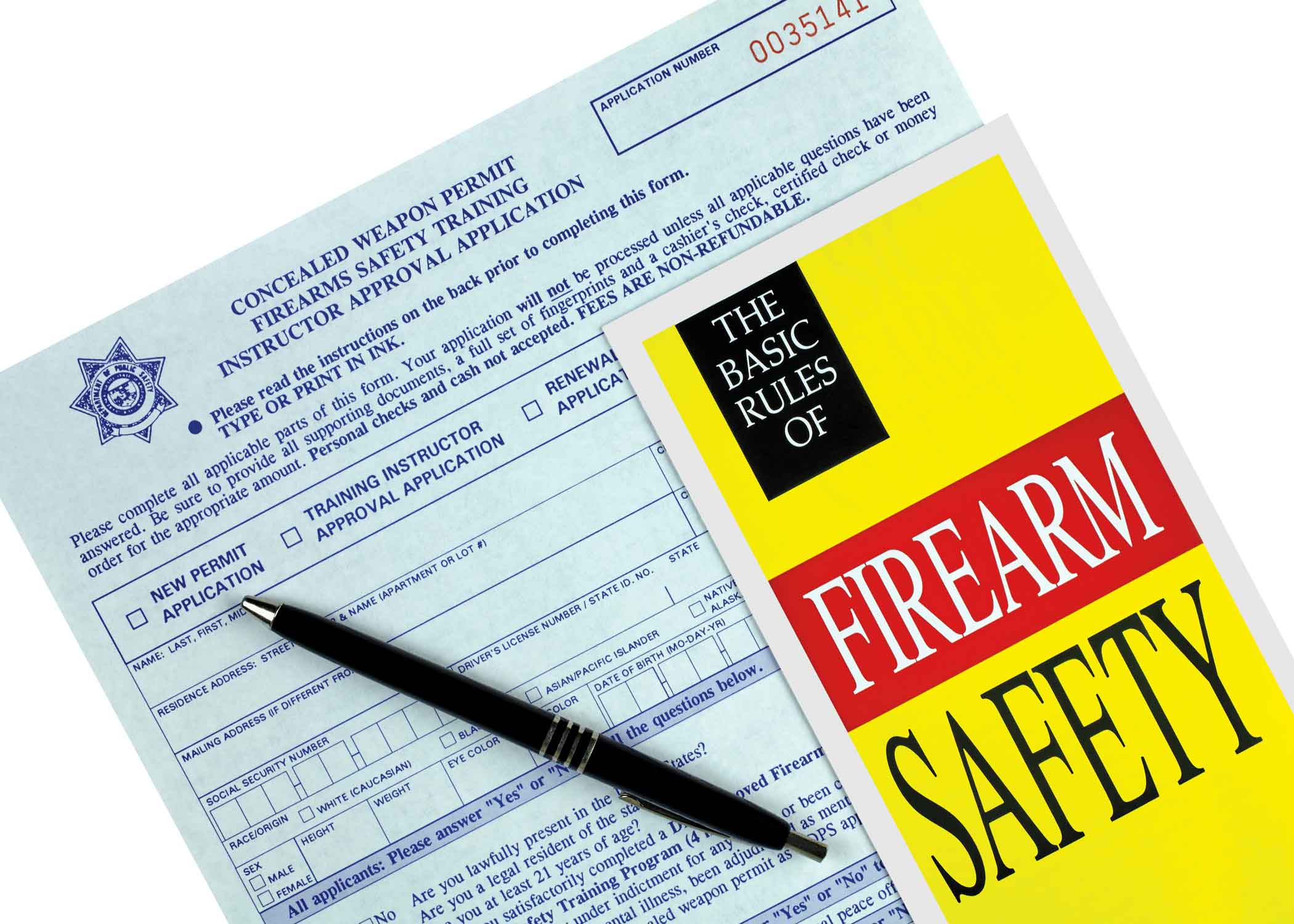 stock image of firearm safety booklet