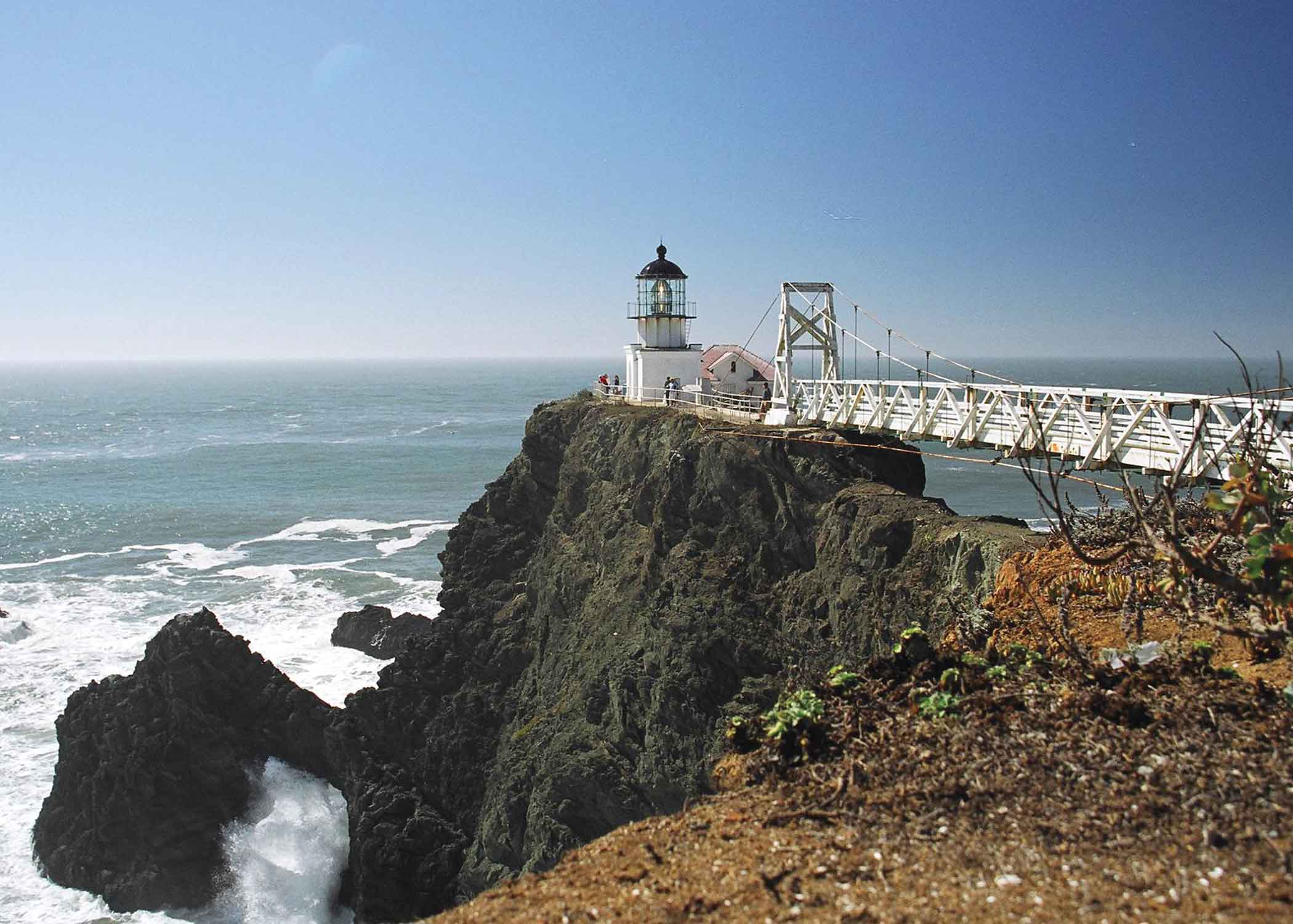Point Bonita Lighthouse with water down below