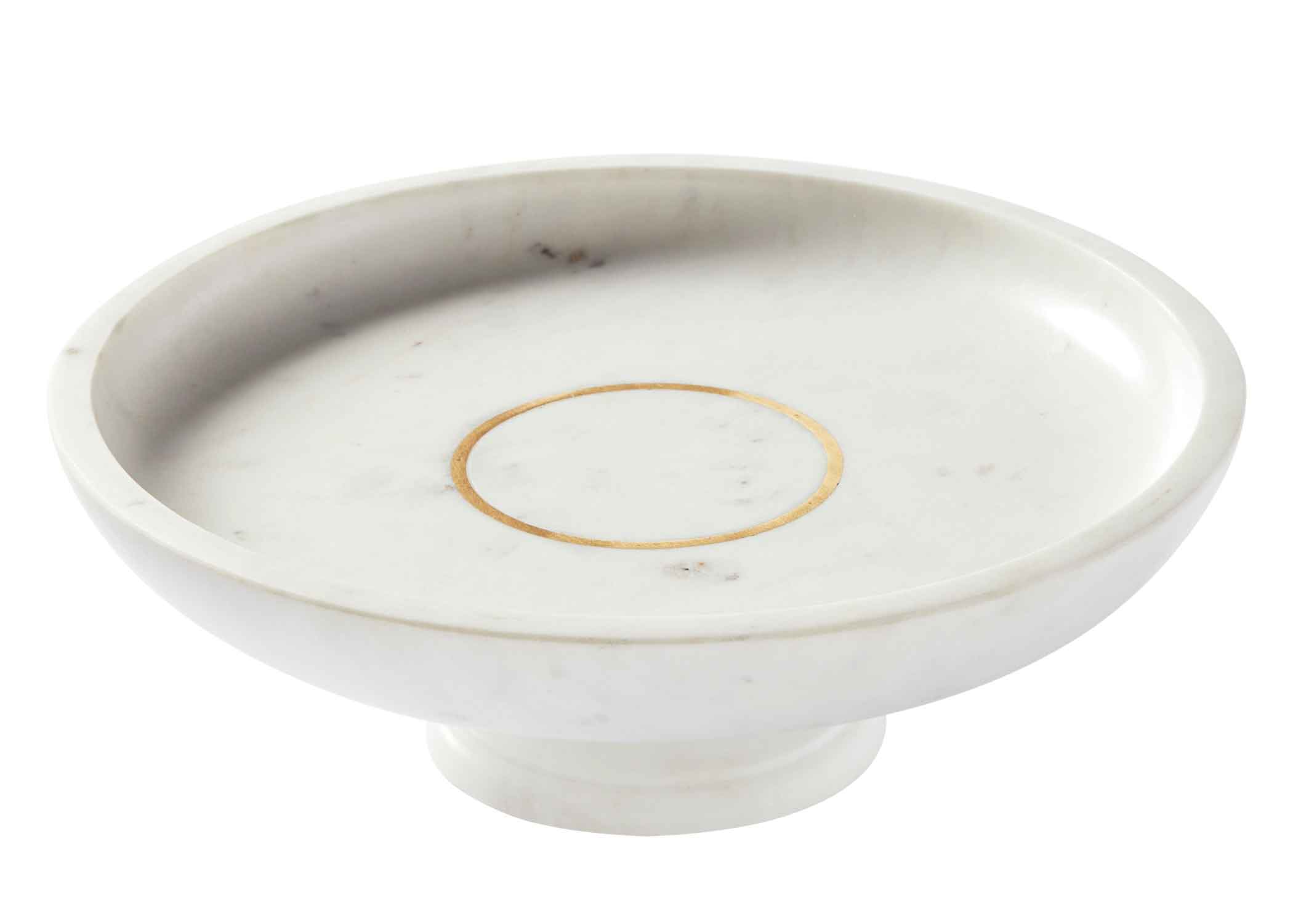 Serena and Lily's marble-and-brass Millerton Footed Fruit Bowl
