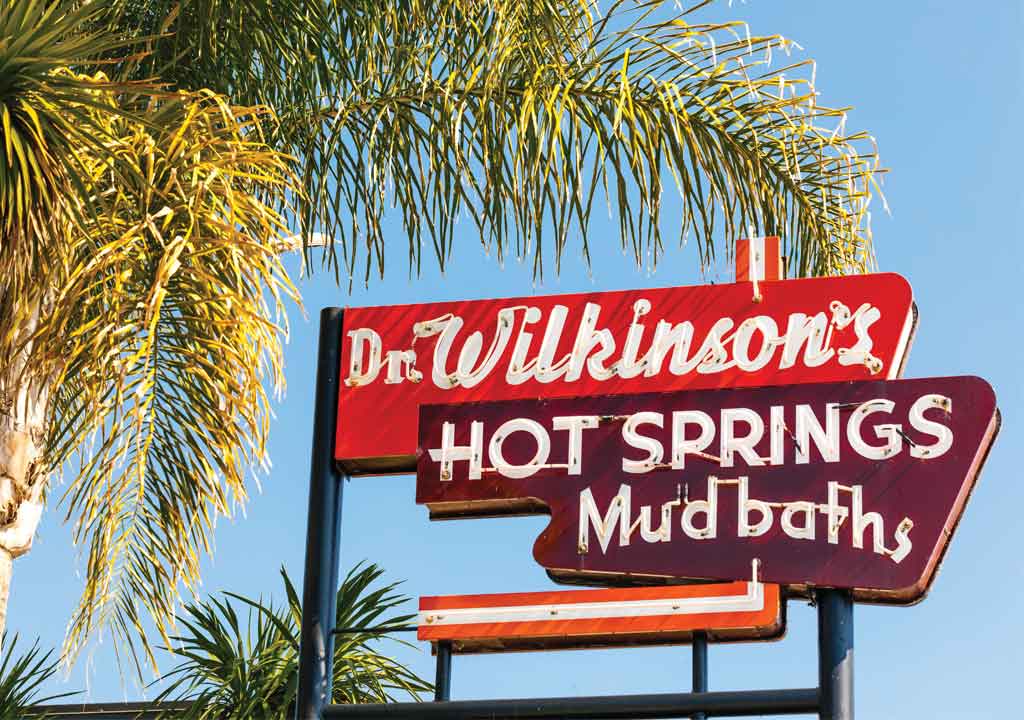 Dr. Wilkinson's Hot Springs Mud Baths sign