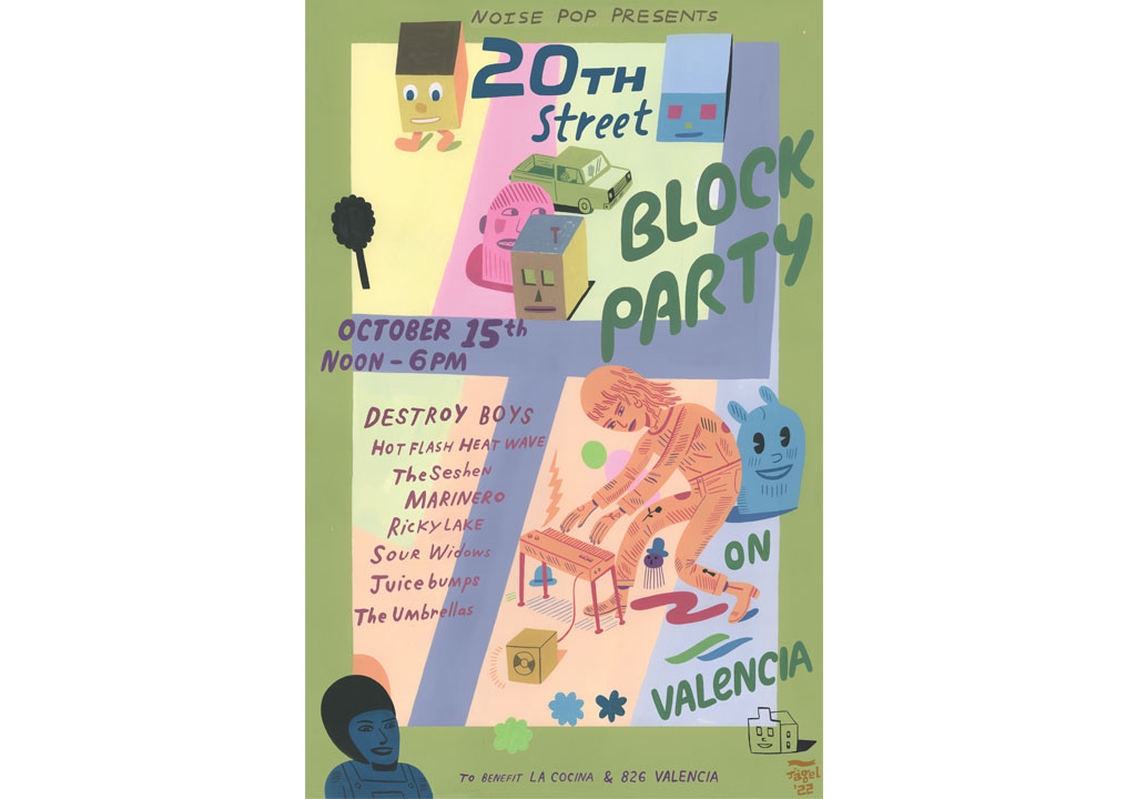 illustrated poster for 20th street block party