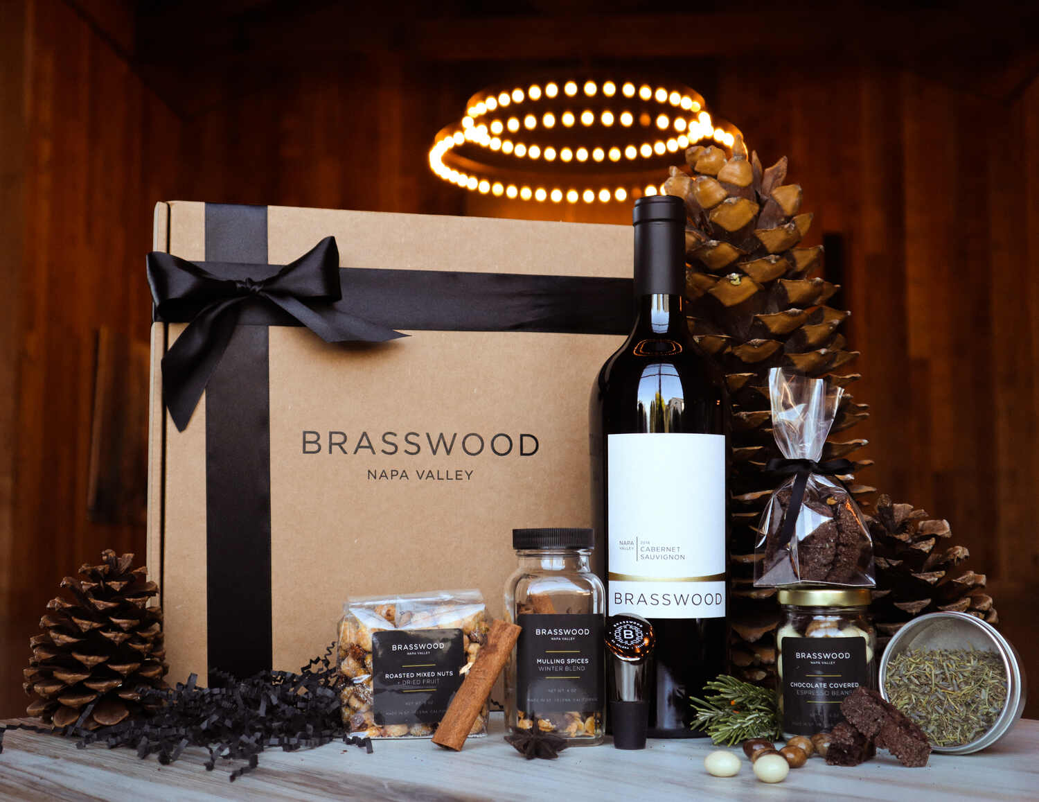wine gift set from brasswood