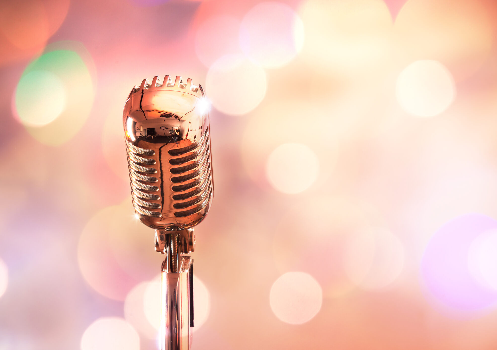 image of microphone in lights
