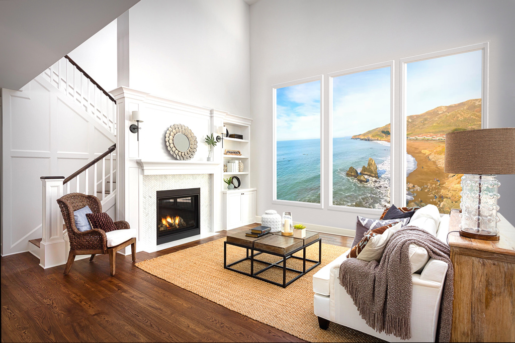 a living room with a LiquidView window