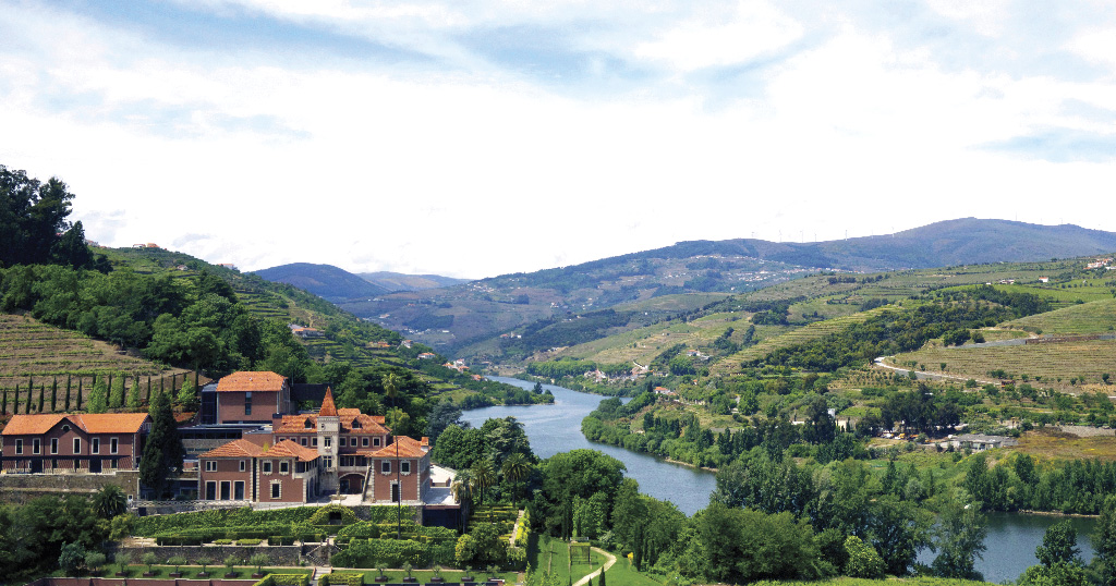 aerial view of Douro river in Portugal 