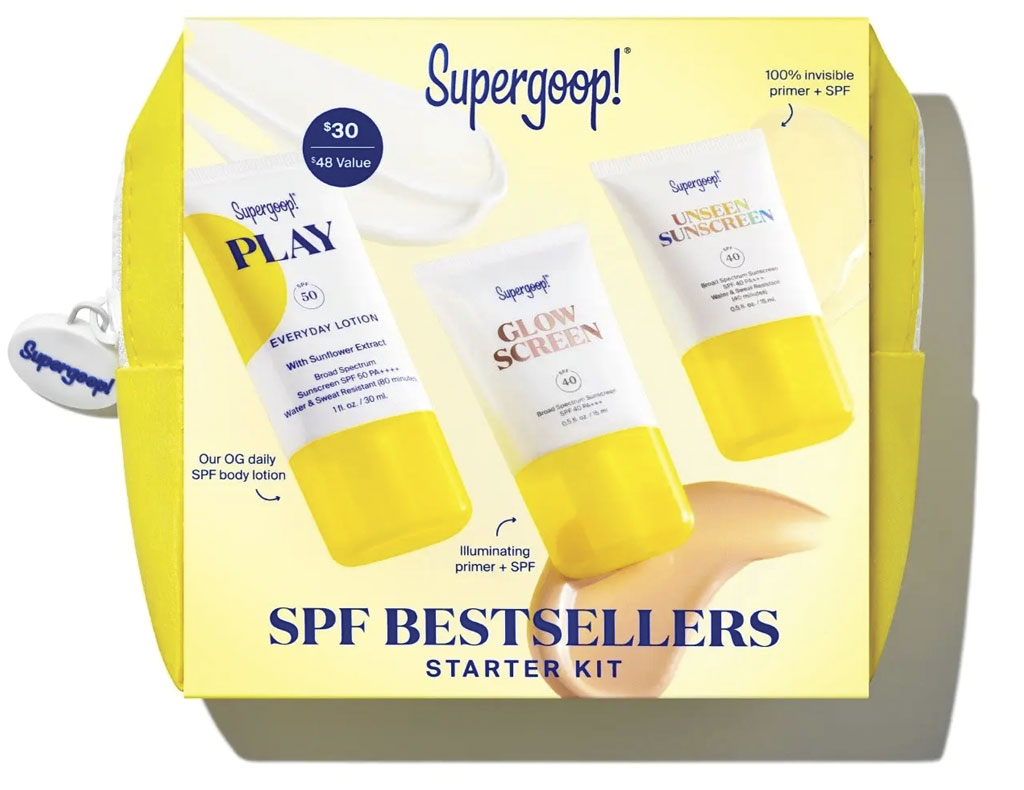 a box of Supergoop sunscreen