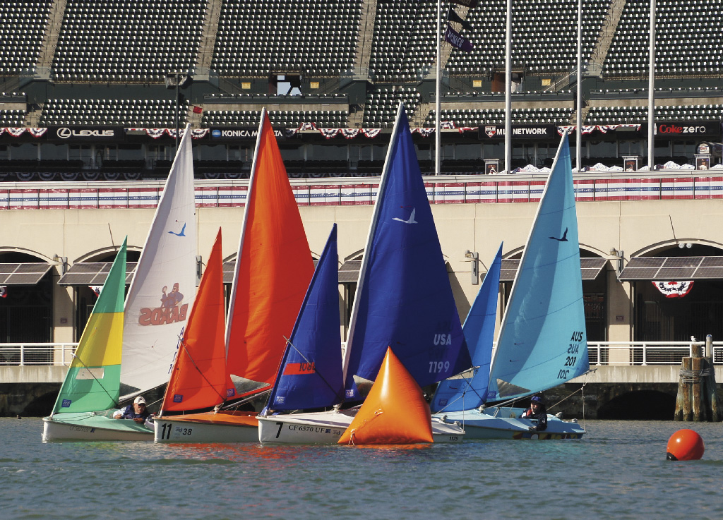 colorful BAADS sailboats in the bay