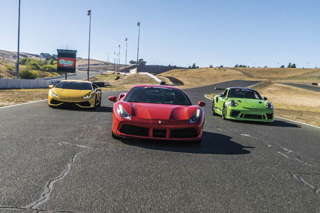 supercars on the race track