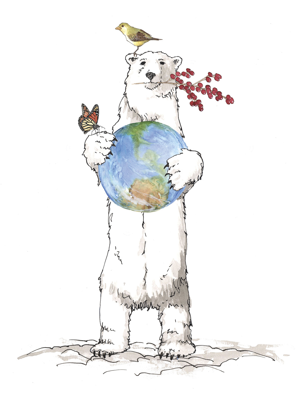 a polar bear illustration by Ellen Litwiller