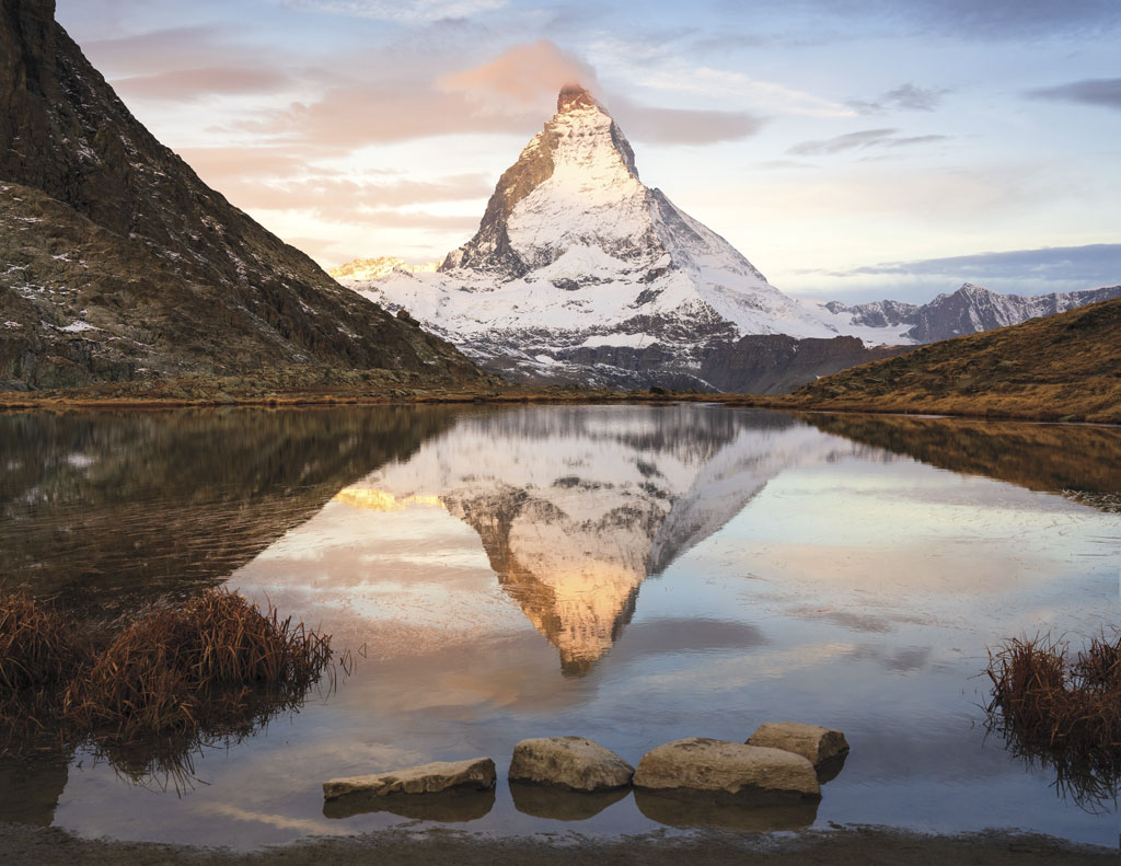 the Matterhorn reflected in a lake