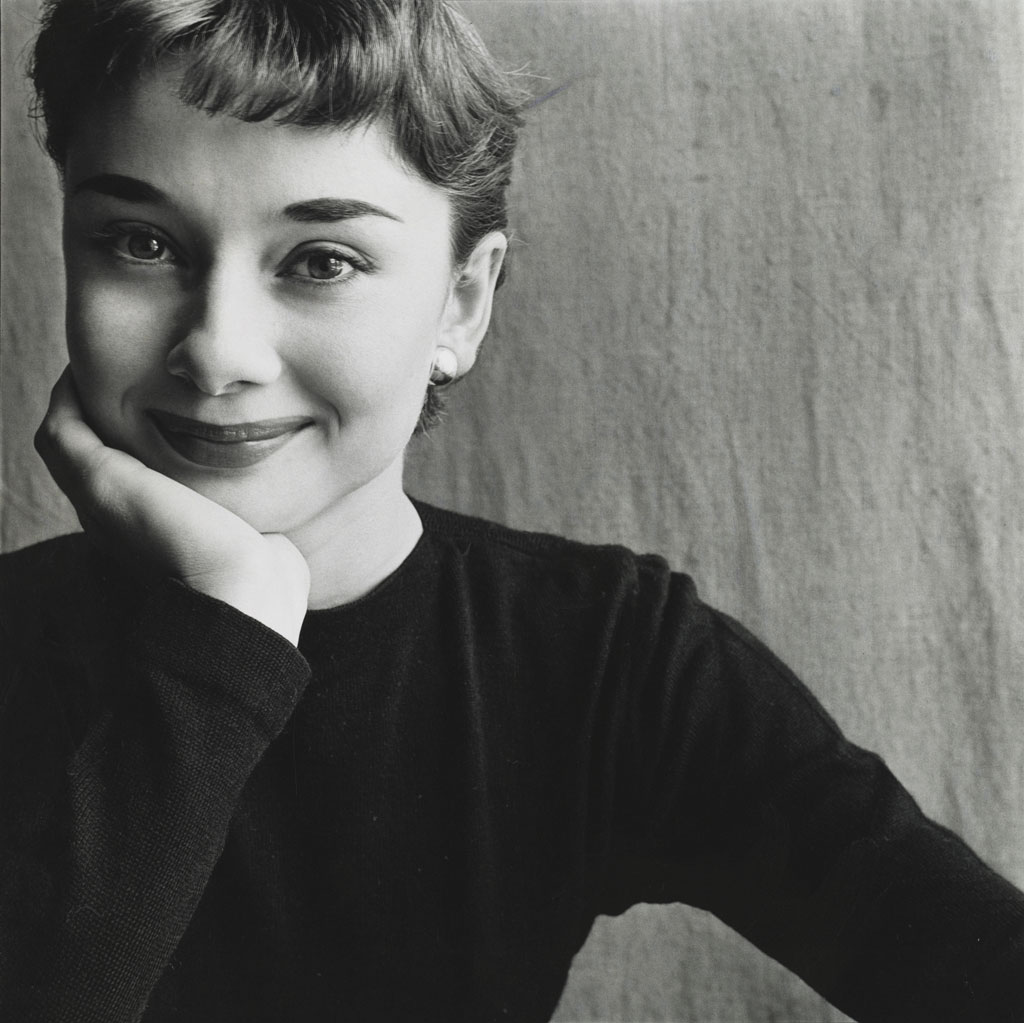 Irving Penn portrait of Audrey Hepburn on display