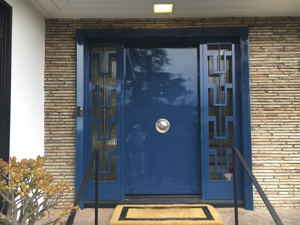 a blue painted door
