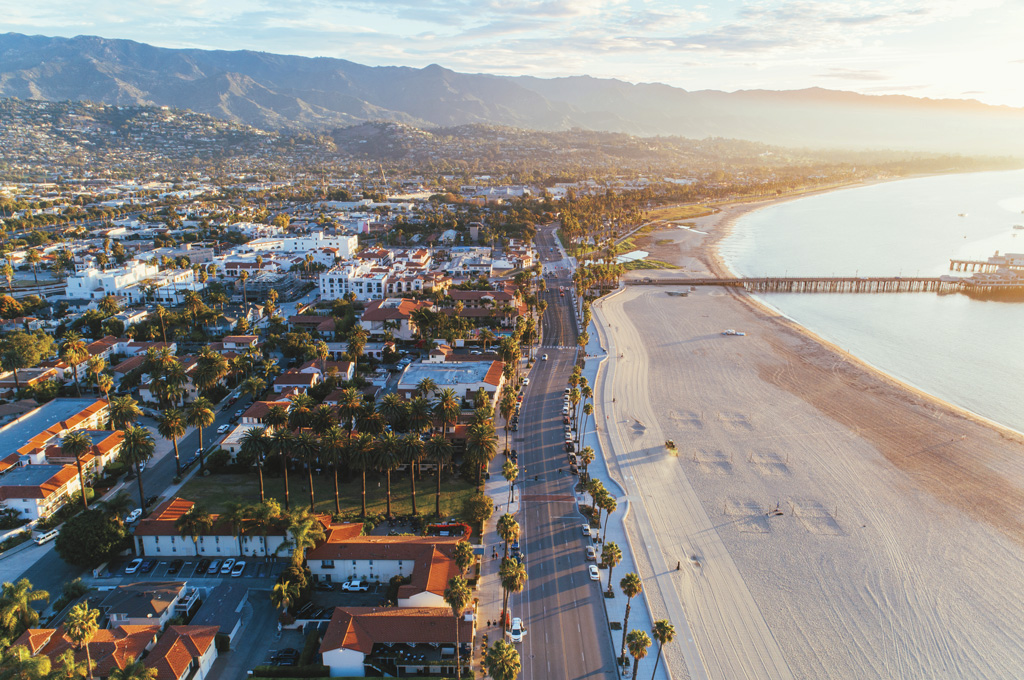 aerial shot of Santa Barbara