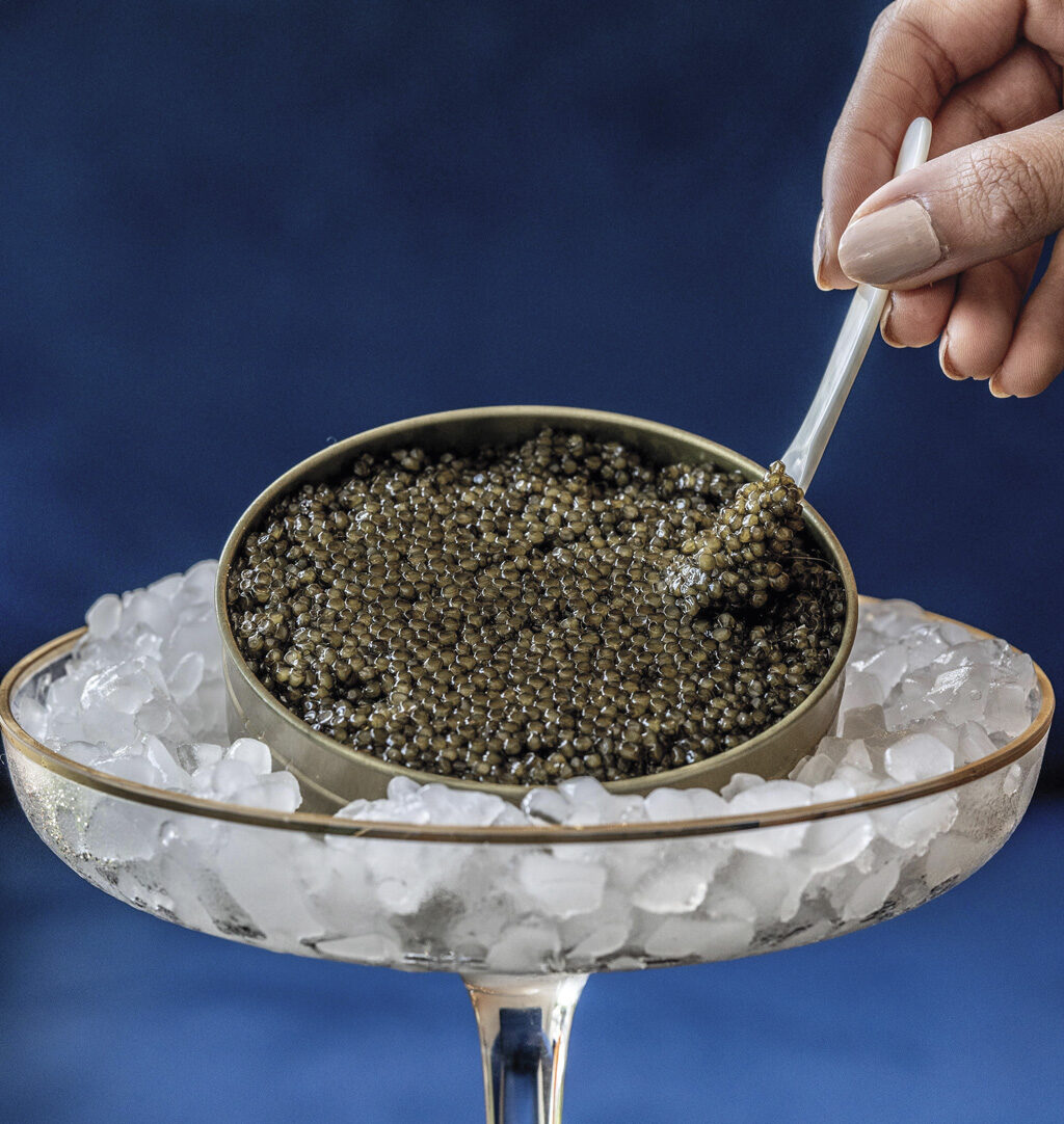 a dish of caviar